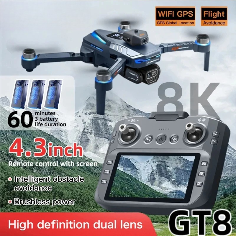 오리지널 GT8 드론 8K 전문가용 듀얼 카메라 GPS - Drone Gps Mount 리뷰 및 가격
